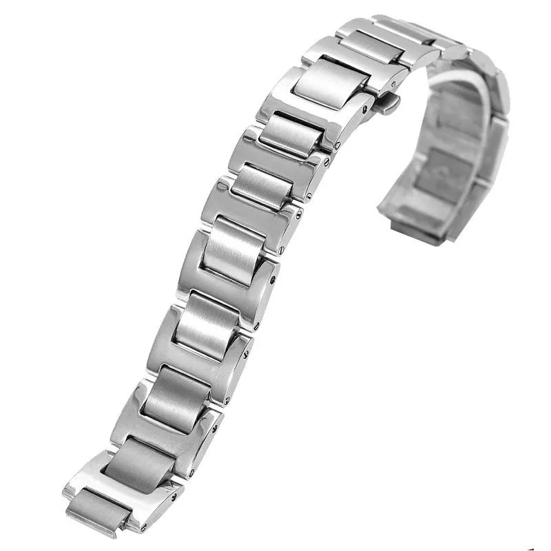 Titta på band Rostfritt stål Watchband 14 18 20 22mm Silver Gold Rose Armband Replacement Metal Strap for De Chain255b