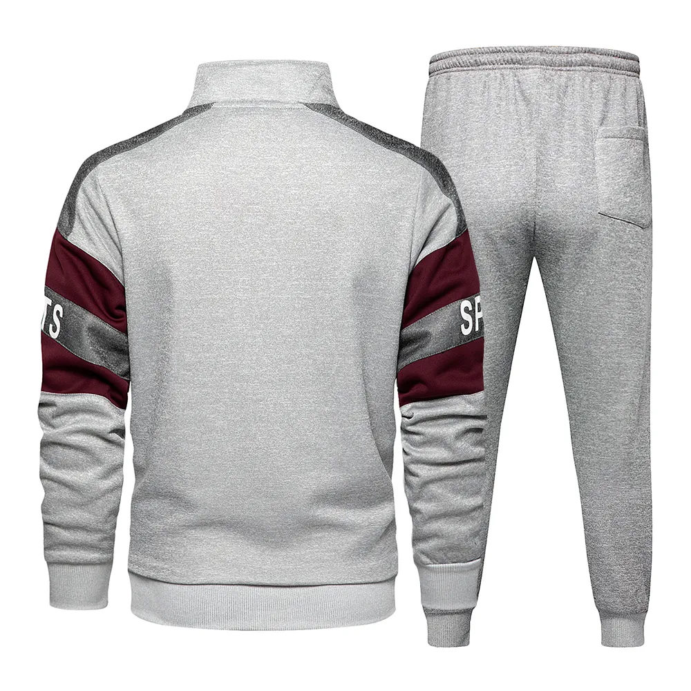 Hiver Mode Hommes Survêtement Set Colorblock Casual Hommes Pantalon À Capuche Deux Pièces Survêtement Homme Automne Sports Wear Jogger Set 201128