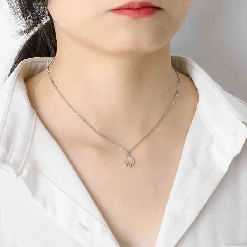 Mode Cubic Zirkon Hänge Halsband Initialer Brev Neckalce för Kvinnor Smycken 2020