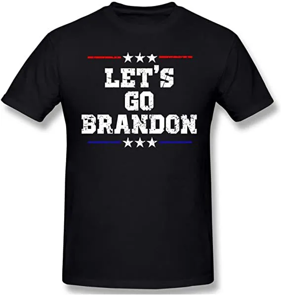 Lets Go Brandon Letter Black Tshirt American Flag Printing Casual Shortsleeved Tshirt Sports Tshirt Mężczyźni i kobiety mogą nosić 6406409