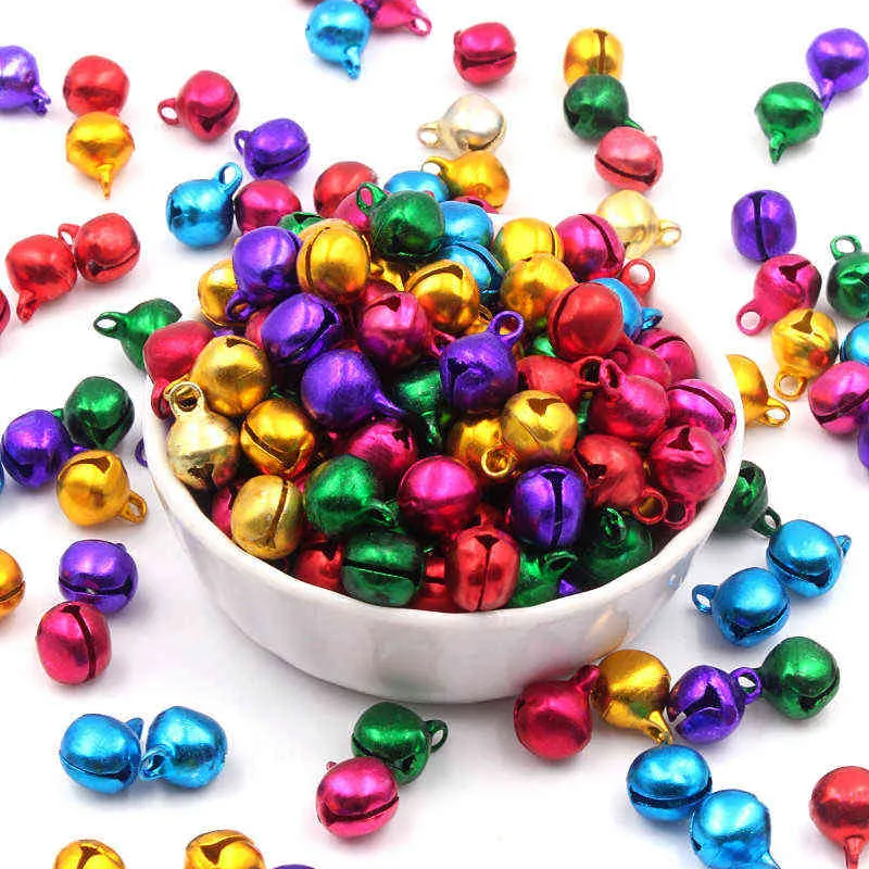 Jingle Bells Iron Loose Beads Small For Festival Decoration/Christmas Tree Decorations/DIY Crafts Accessories decoration 211104