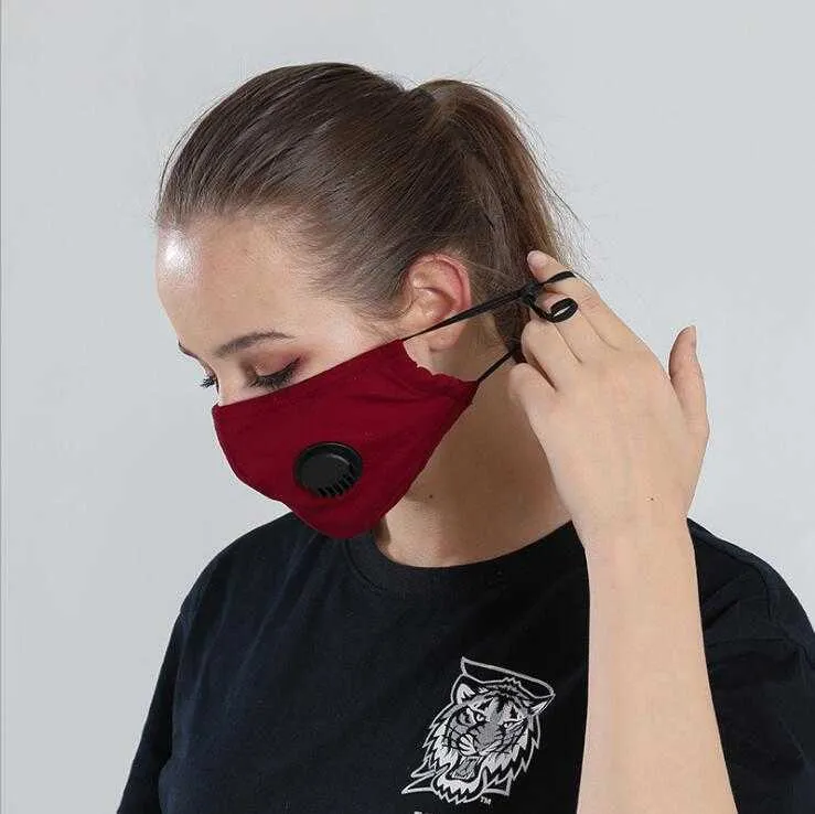 Masken Anti-Staub Anti-Dunst PM2,5 Mullmasken Feste Baumwollmaske mit atmungsaktivem Ventil Schutzmaske Wiederverwendbare waschbare Maske für Erwachsene DAS59