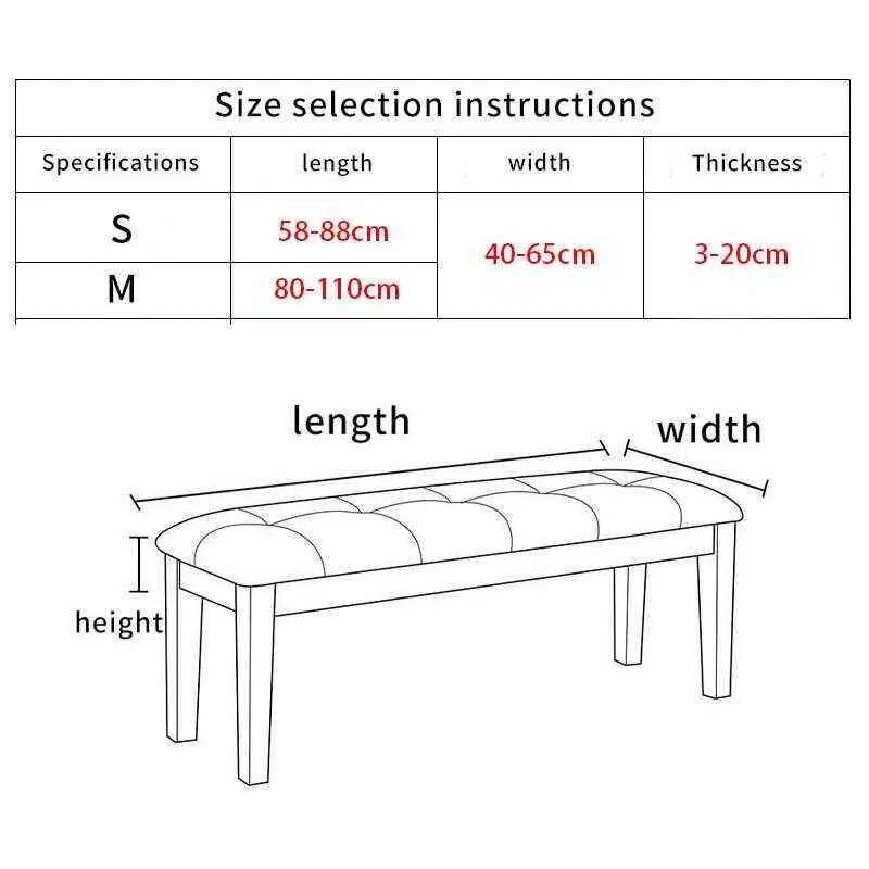 Couverture de chaise de piano nordique banc élastique tout compris s tabouret épaissi rectangulaire de couleur unie goutte 211207