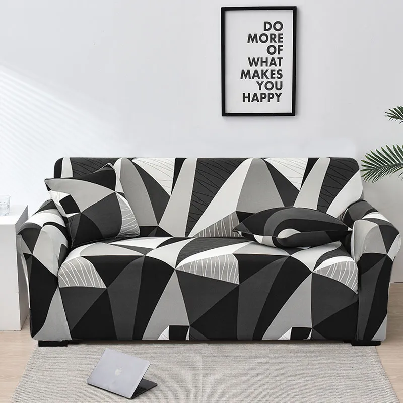 Geometria Sofa Pokrywa Elastyczna do salonu Nowoczesne narożne rogu Slipcover fotel kanapa 1/2/3/4-SEAT 220302