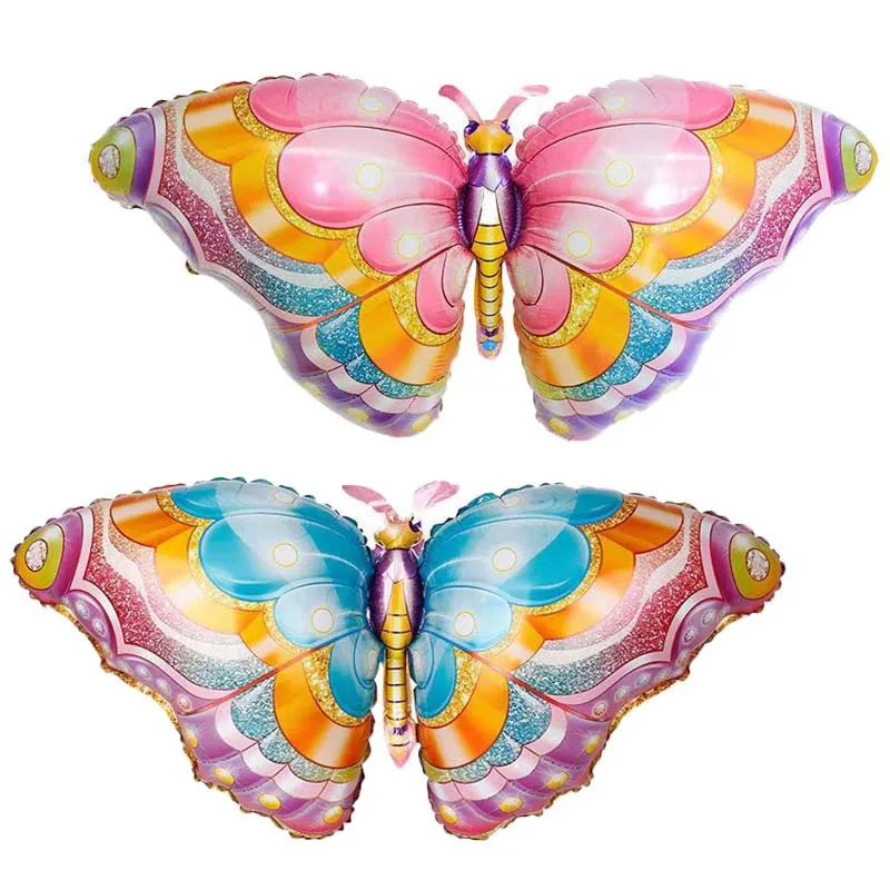 Ballon papillon de grande couleur en aluminium, 200 pièces, ballons insectes, décoration de fête d'anniversaire pour enfants