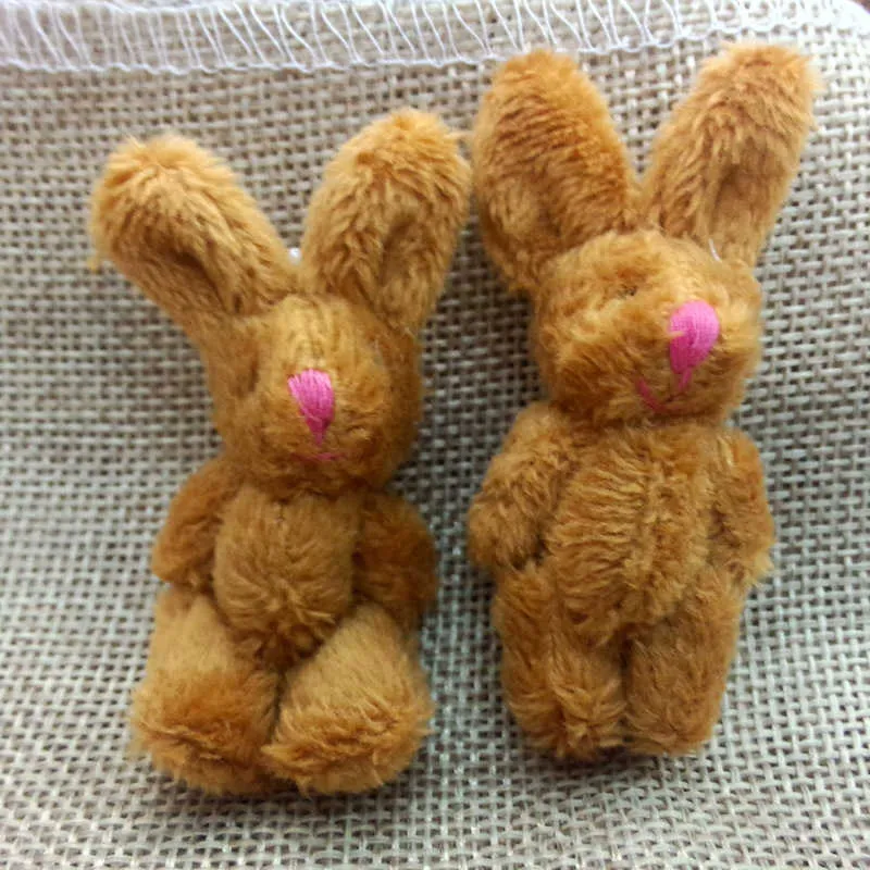 20 teile/los Mini Plüsch Puppen 6 cm Joint Kaninchen Plüsch Spielzeug Geschenke Geburtstag Hochzeit Party Decor Q0727