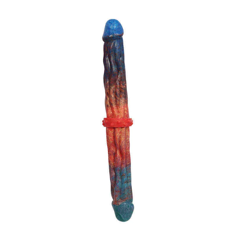 NXY Dildos Anal Spielzeug L7020 Farbe Silikon 34 cm lang 4 cm dicke doppelköpfige gefälschte penis weibliche multi kopf masturbation stecker spaß produkte 0225