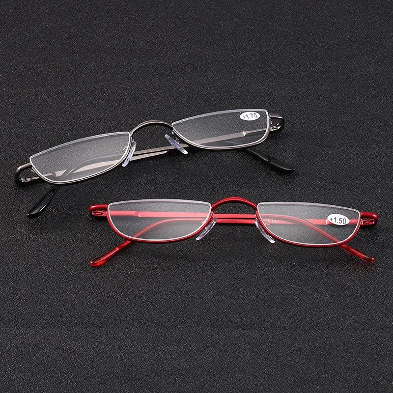 Солнцезащитные очки кошачий глаз, очки для чтения для женщин и мужчин, металлическая полуоправа, очки для дальнозоркости, женские и мужские полуободковые очки для дальнозоркости 288n