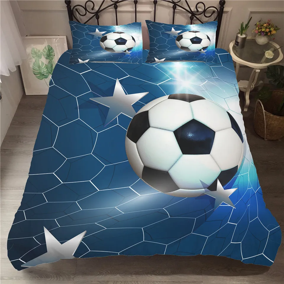 Couche de football couverture de football de football sets Edredon Futbol Single Imprimé Child Children No Bed Sheets Covers Lit Linn C4751578