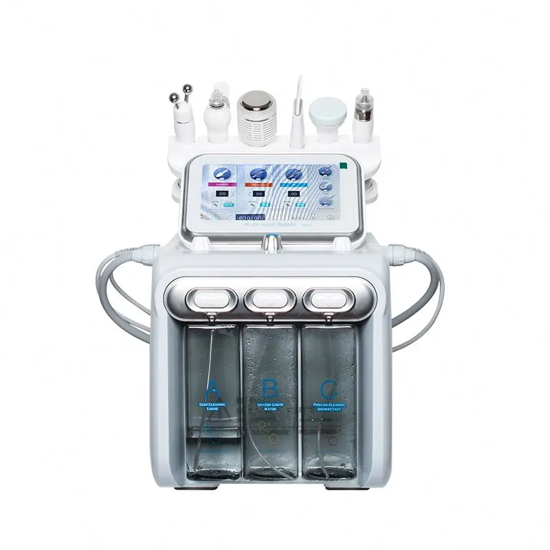 Oxygen Jet 6 in1 H2-O2 Hydro Dermabrasion RF Bio-Lifting Spa Facial Ance Porenreiniger Hydrafacial Microdermabrasion Maschine Hautpflege-Tools