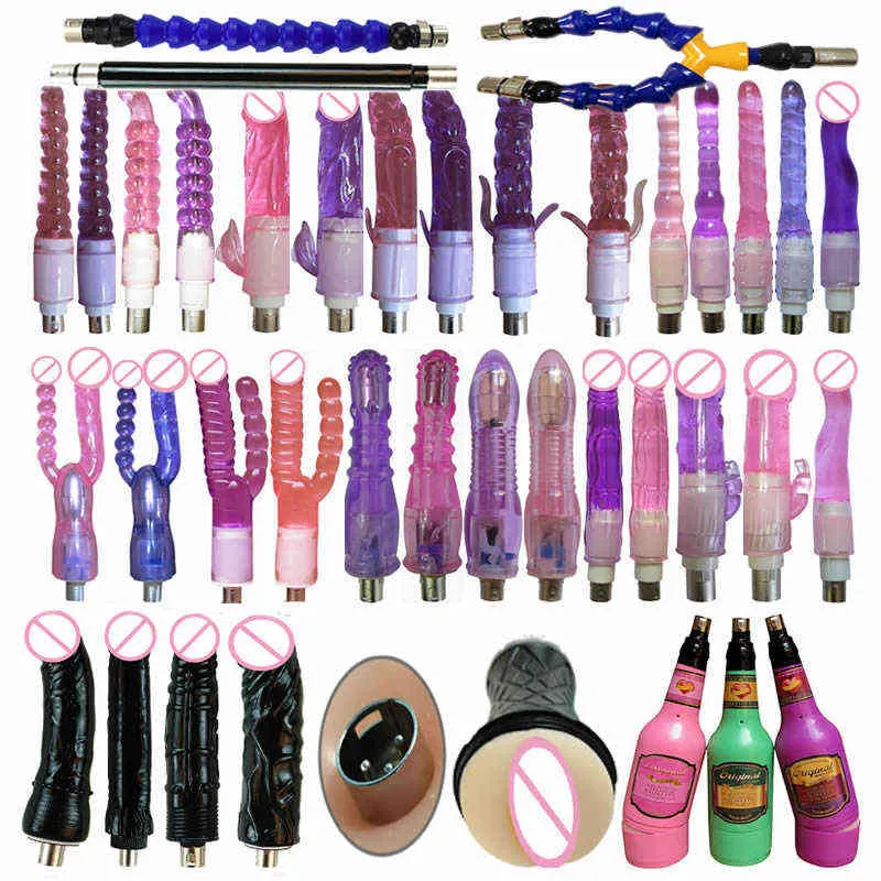 28 Types Sex Machine Attachments Dildos Accessories For 3XLR Machine With Big Jelly Dildo Anal Bead Plug Male Masturbation Cup 2118819437