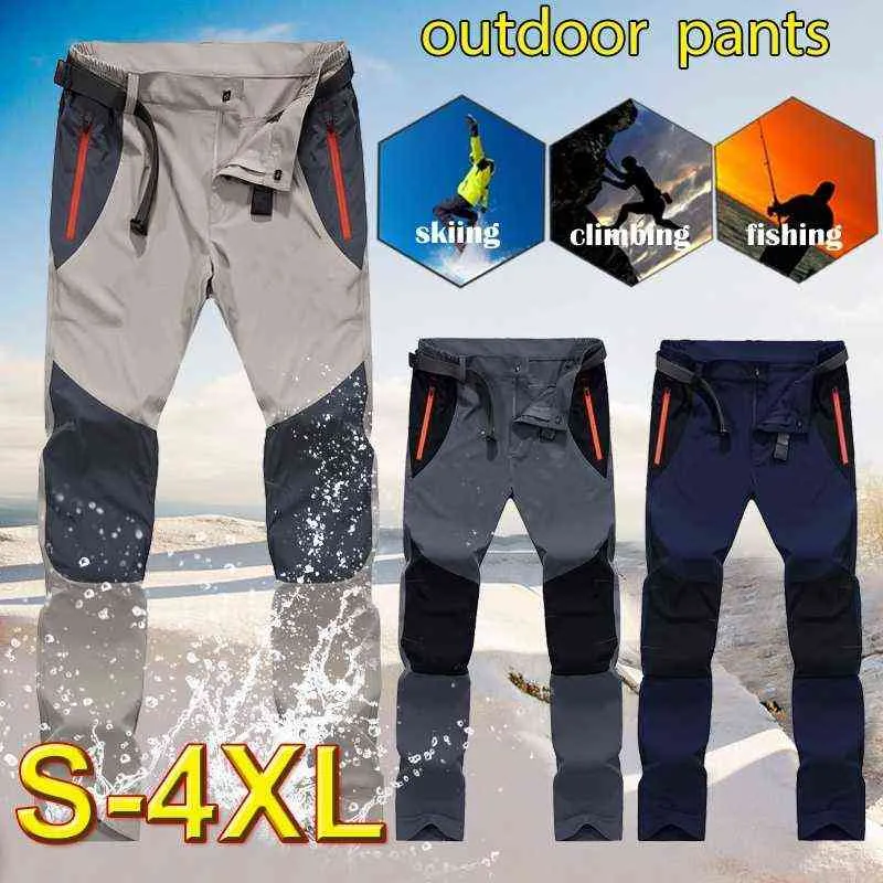 Pantaloni tattici impermeabili Uomo Cargo Primavera Estate Quick Dry Pantaloni Sport all'aria aperta da uomo Trekking Campeggio Pantaloni da pesca 4XL 211201
