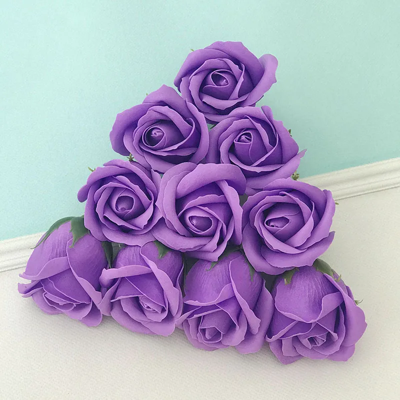 Dropshipping Dia4.5cm Seife Rose Köpfe Schönheit Hochzeit Valentinstag Geschenk Hochzeit Bouquet Hause Dekoration Hand Blumen