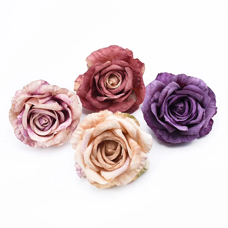 5 pièces Scrapbooking soie roses mariage fleur mur maison fête décor accessoires arbre de noël artisanat pas cher fleurs artificielles Y20102792340