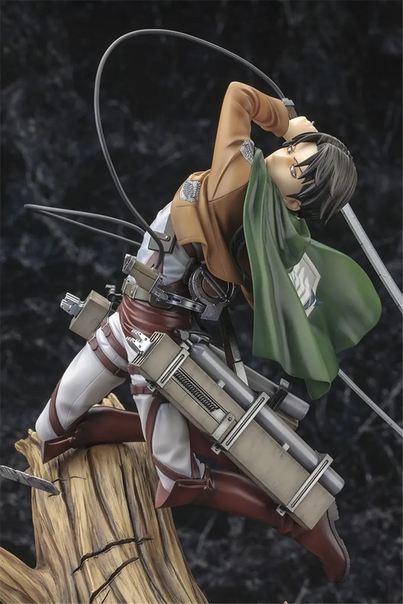 25 cm actionfigurattack på Titan Rivuai Doll Levi PVC ACGN Figur Garage Kit Toys Brinquedos Anime Toy Doll Christmas Gift L02266932818