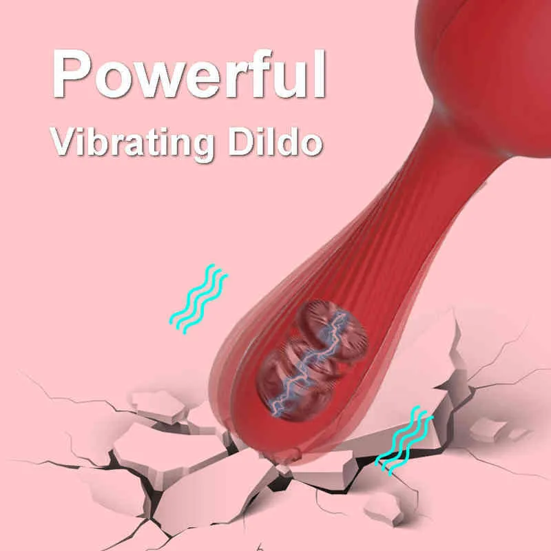 Rose Vibratore Clitoride Sucker Dildo femminile Succhiare Vibratore Stimolatore del vuoto Giocattoli del sesso le donne Capezzolo Vagina Adulti 18 211217