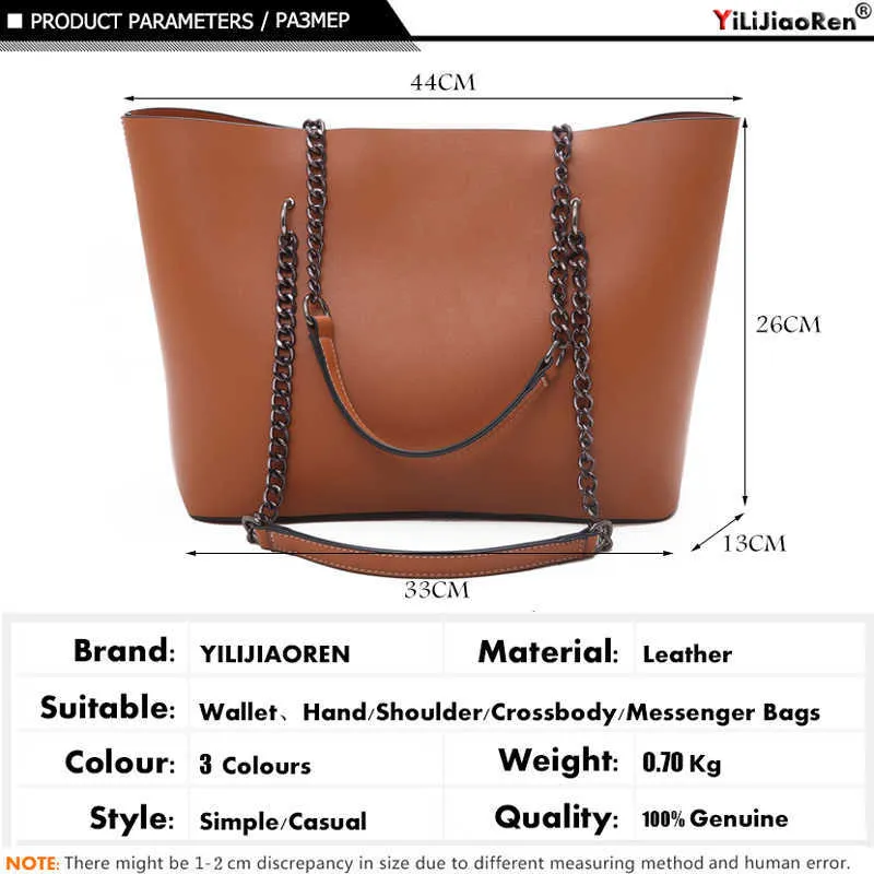 Swobodne torebki torebki designerski łańcuch słynna marka skórzana torebka torebka duża pojemność Tote Sac a główny 210907254k