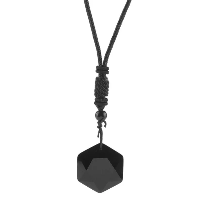 Ожерелья с подвесками, обсидиановый дух, маятник, энергетический камень, ожерелье с шестиконечной звездой для мужчин и женщин, цепочка на свитер Jewelr3236