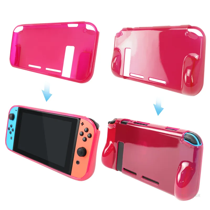 Skydd TPU -täckning för Nintend Switch NS Console Grip Shell Ultra Thin Antiscratch stockprocess för Nintendo Switch1201642