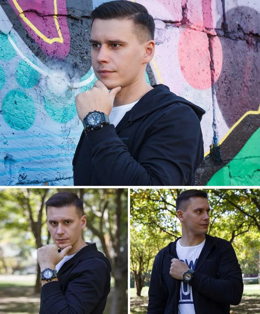 Smael Men zegarek wojskowy 50m Wodoodporny zegarek na rękę Kwarcowy Zegar Mężczyzna Relogios Masculino 1617 Digital Sports Watches Men's3216