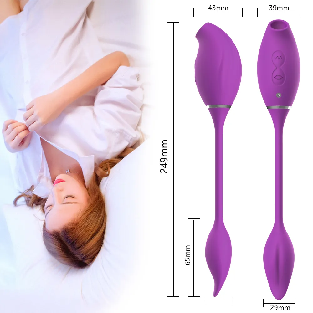 Rose Vibrator Clitoral Sucking Toys with Vibrating Egg Butt Plug Clit Sucker 2 In 1 G spot Stimulator sexy for Women Couples