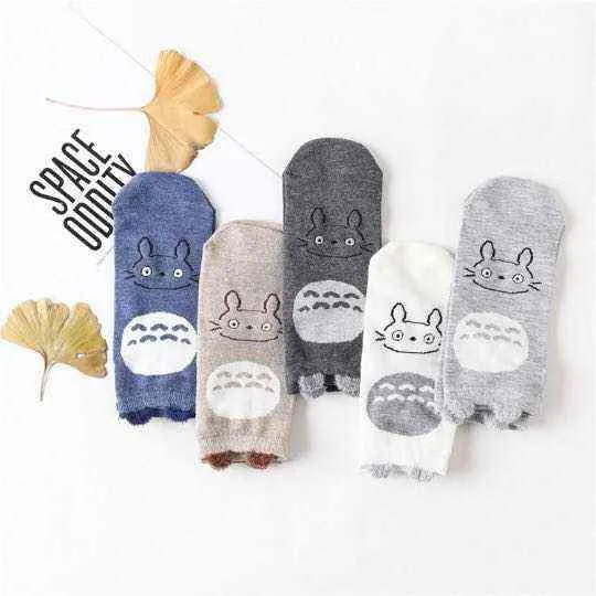 Women Totoro Socks Animals Cartoon Tube Cute Rabbit Japanese Kawaii Cotton White Short Socks Female And Child Casual Socksing 211221