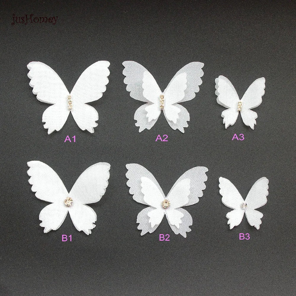 PATIKIL 10Pcs Lace Butterfly Appliques – White Organza, 2x2.4 Inch, Iron-On Or Sew-On For Clothing & Crafts