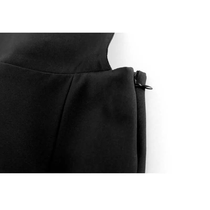 [Deat] Primavera verão calças de moda solta cor sólida split forquilha alta cintura temperamento mulheres macacões 13c756 210527