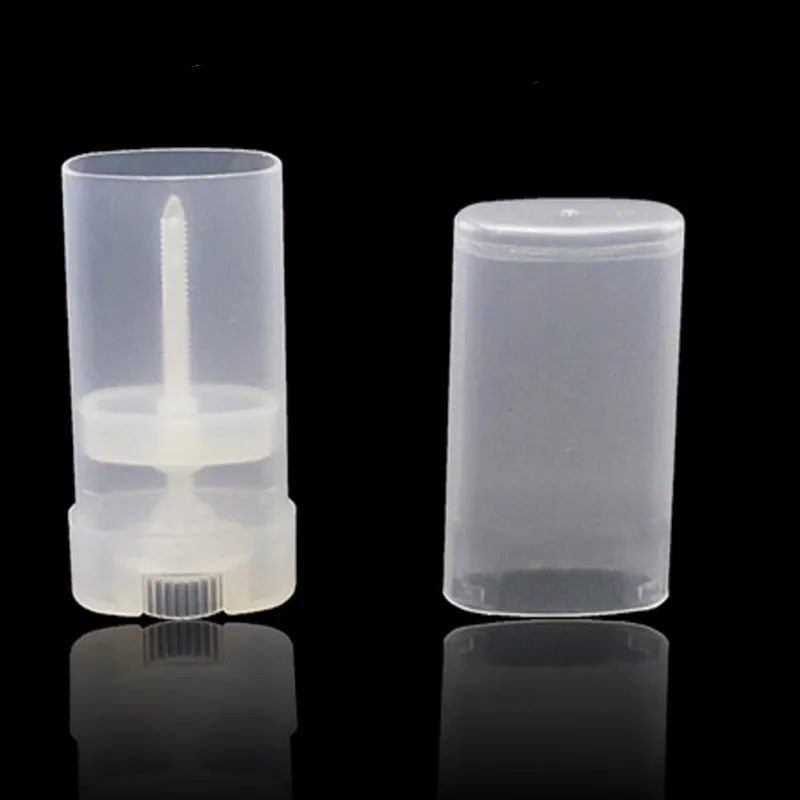 500 Uds 15ml recipiente para desodorante transparente/blanco barra de loción 15g tubo de giro ovalado tubo de bálsamo labial redondo