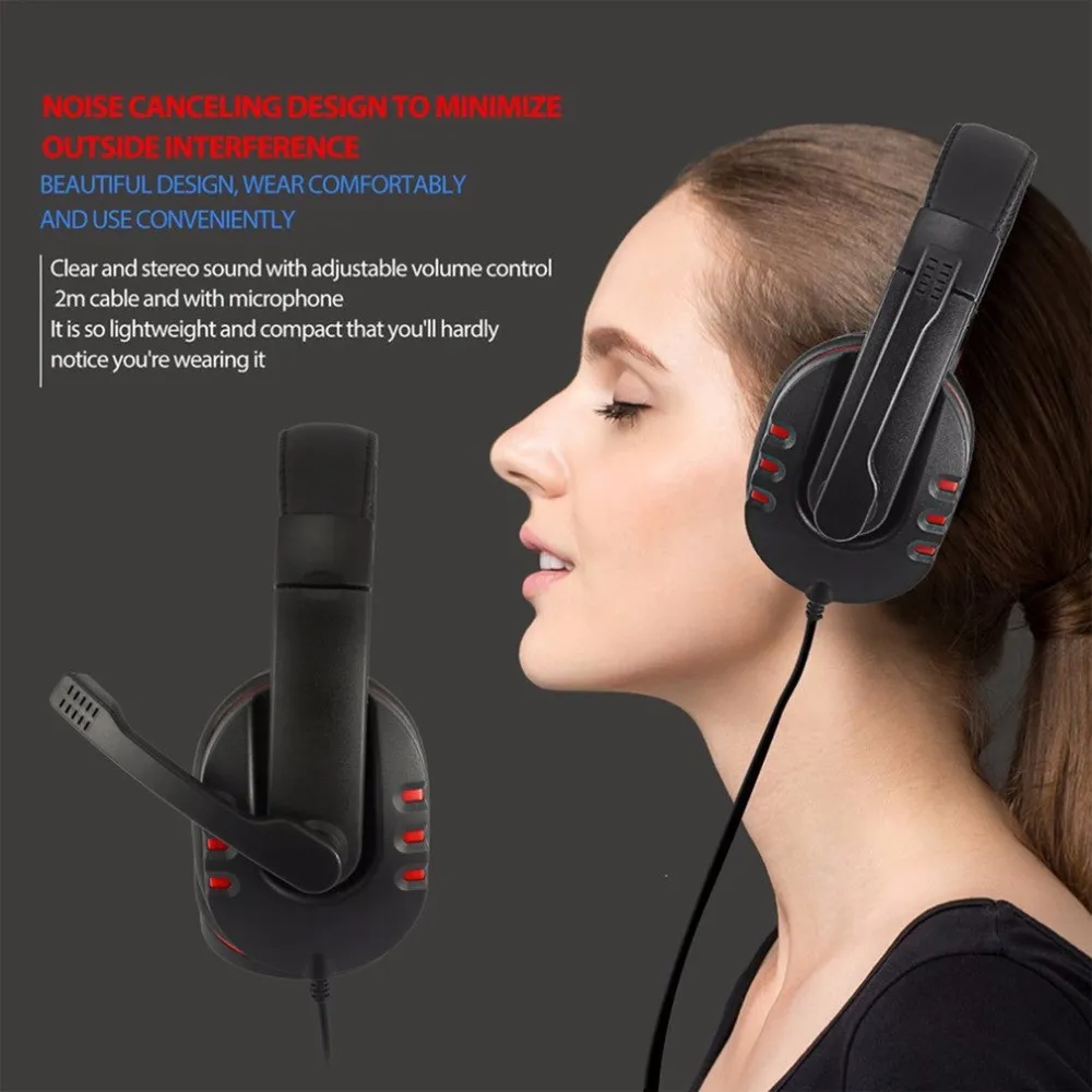 3.5mm Wired Headphones Gaming Headset Gamer Game Earphones with Microphone Volume Control PS4 Play Station 4 X Box One PC