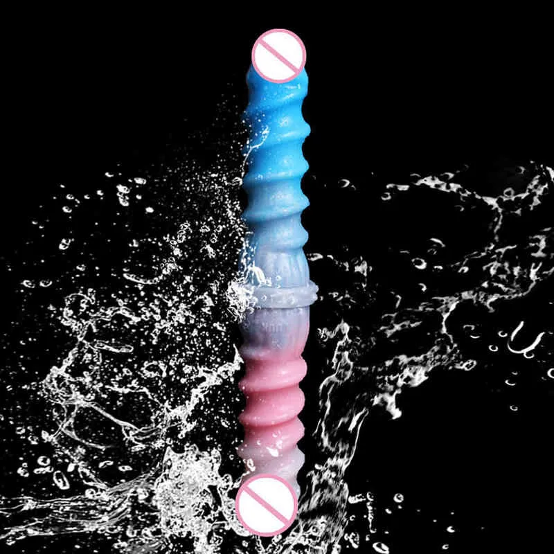 NXY Dildos Anal Zabawki Luuk Nowy Kolor Spirala Silikonowa Symulacja Penis Podwójna Główna Masturbacja Kobiet Fałszywy Produkty Sex Dorosłych 0225