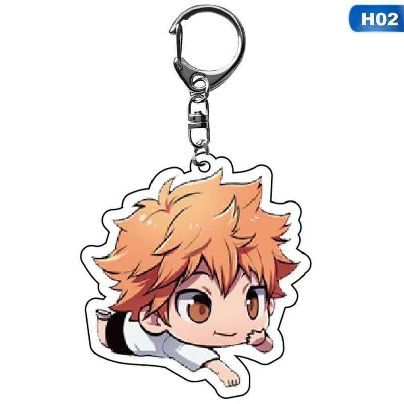 Anime volley-ball garçon porte-clés dessin animé Haikyuu Kageyama Hinata Kenma Kozume acrylique Figure porte-clés décor sac pendentif Collection G1019