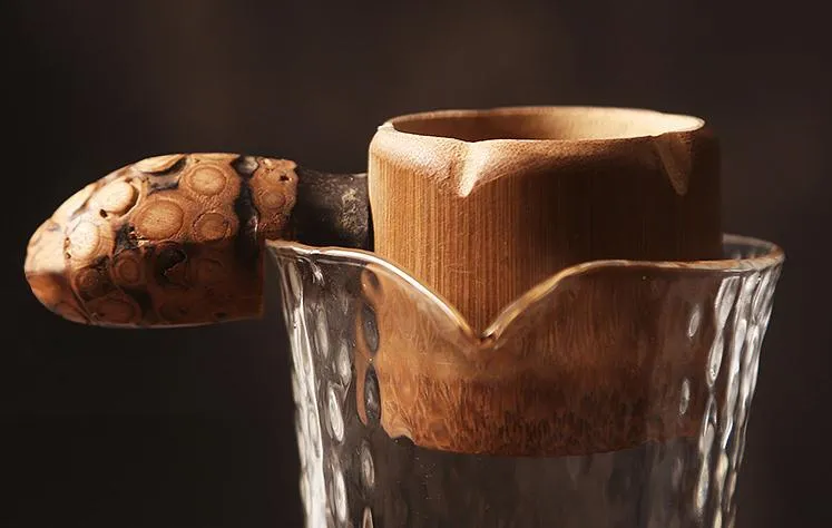 Naturlig bambu tea silk kaffe ttrainer verktyg sikt för te bryggning te filter verktyg grossist colador de te