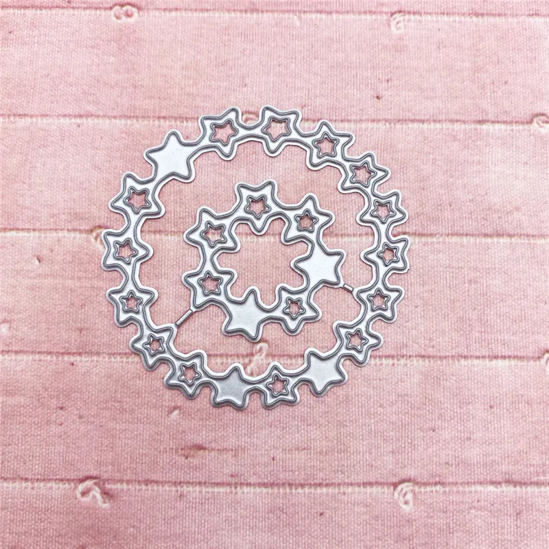 Moule artisanal cercle étoile à cinq branches, matrices de découpe en métal, modèle de fabrication de cartes découpées en papier pour bricolage, Scrapbooking, découpes décoratives