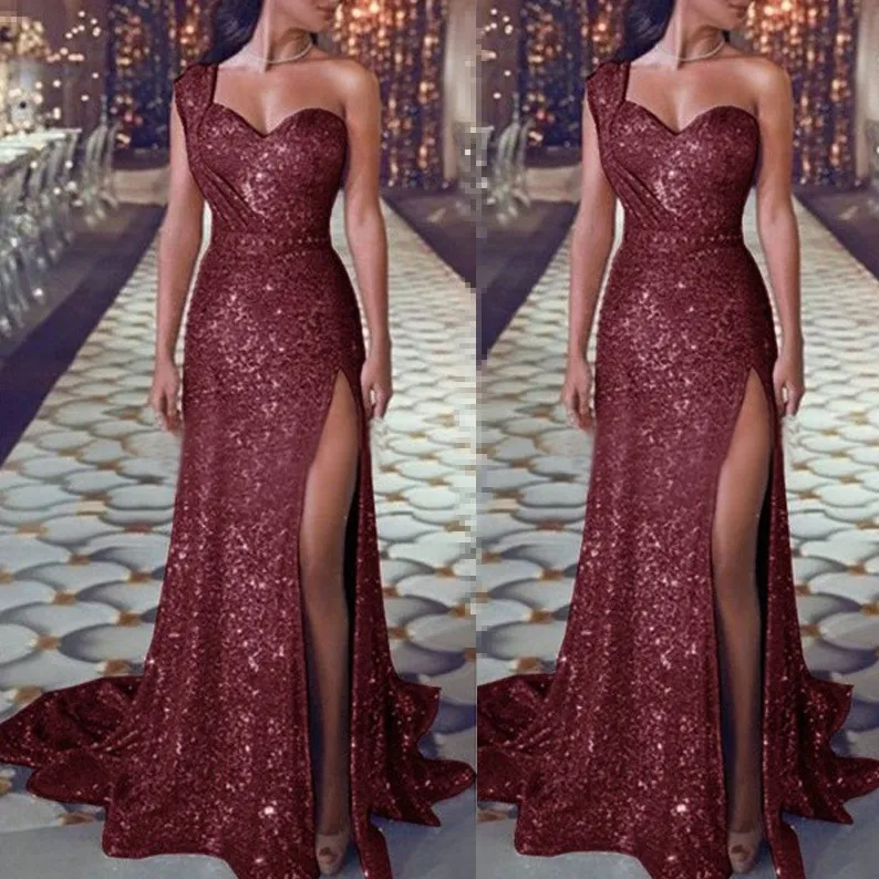 Vestidos de baile de lantejoulas brilhantes 2022 longo formal mais barato sexy alta fenda v pescoço sereia rosa ouro dubai mulheres vestidos de noite formal