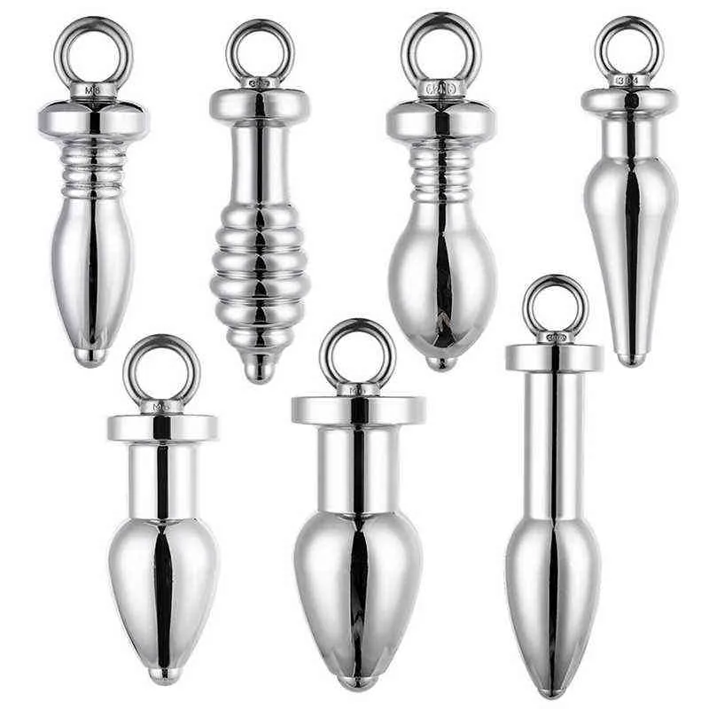 NXY Anale seksspeeltjes Holle anaalplug Small Butt Metal Slug RVS Prostaat Massager Man Tunnel Buttplug Gay Bdsm Toys Sexshop 1123