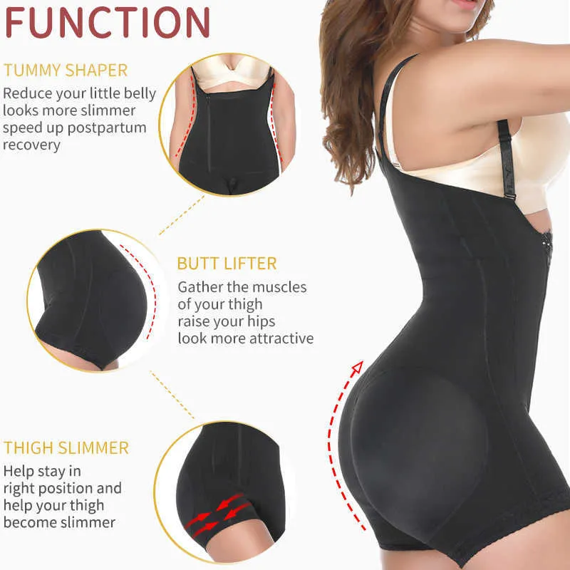 Dames Naadloze Firm Tummy Control Powernet Shapewear Pak Slimming Underbust Black Full Body Shapers