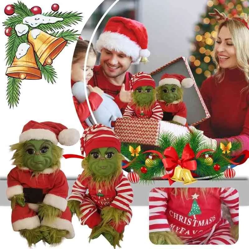 Boneca bonito natal 20 cm grinch bebê brinquedo de pelúcia para crianças decoração para casa em presentes de natal navidad decor5942967