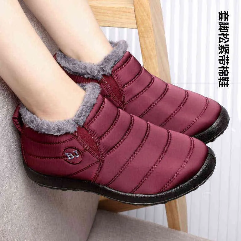 Women Snow Boots Plush Warm Ankle for Winter Waterproof Female Shoes Booties 220106