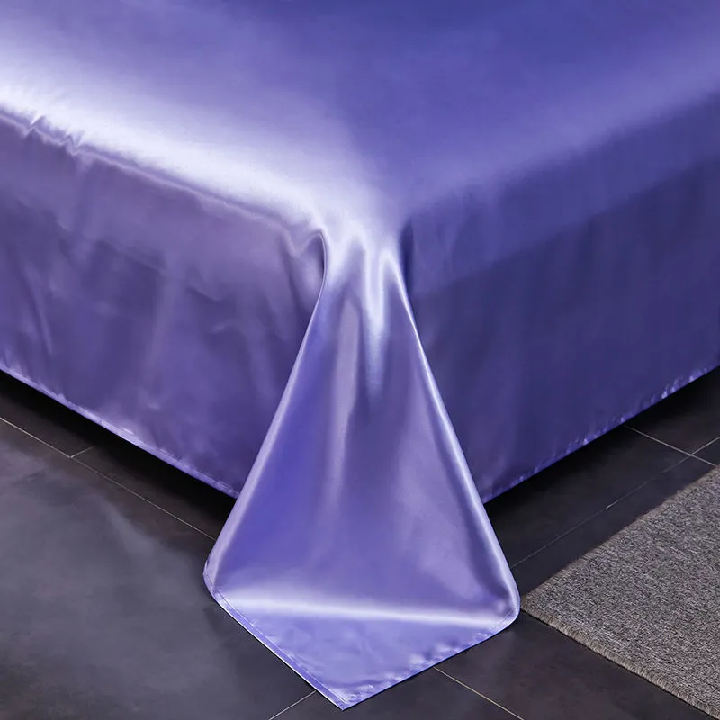 Double sided Ice silk bed sheet , double single , summer linen, machine washable solid color 220217