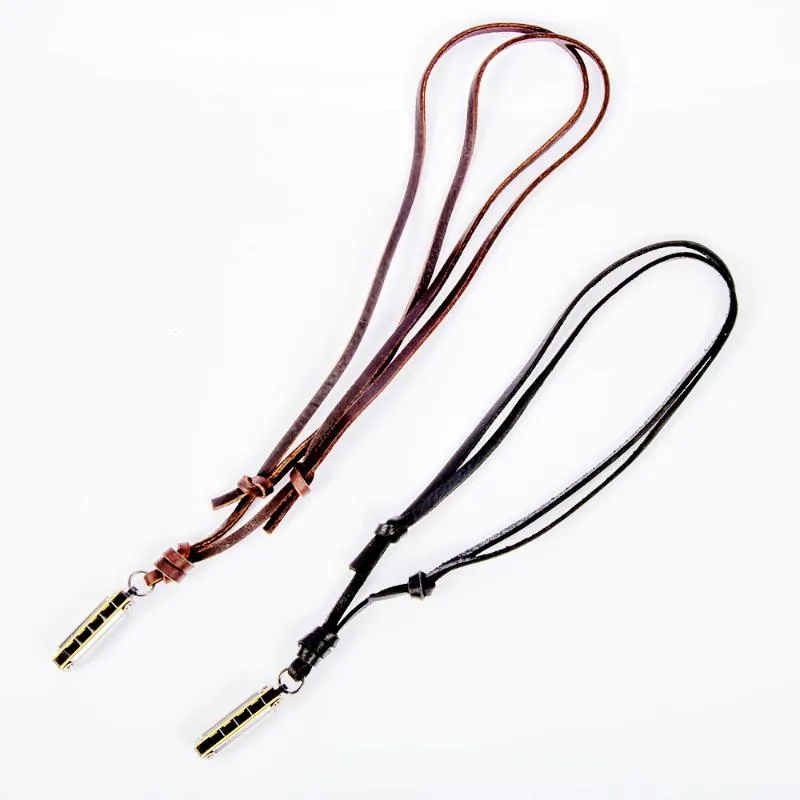 Pendant Necklaces Retro Mini Harmonica Necklace Leather Metal Creative Musical Instrument Women Men Jewelry2600