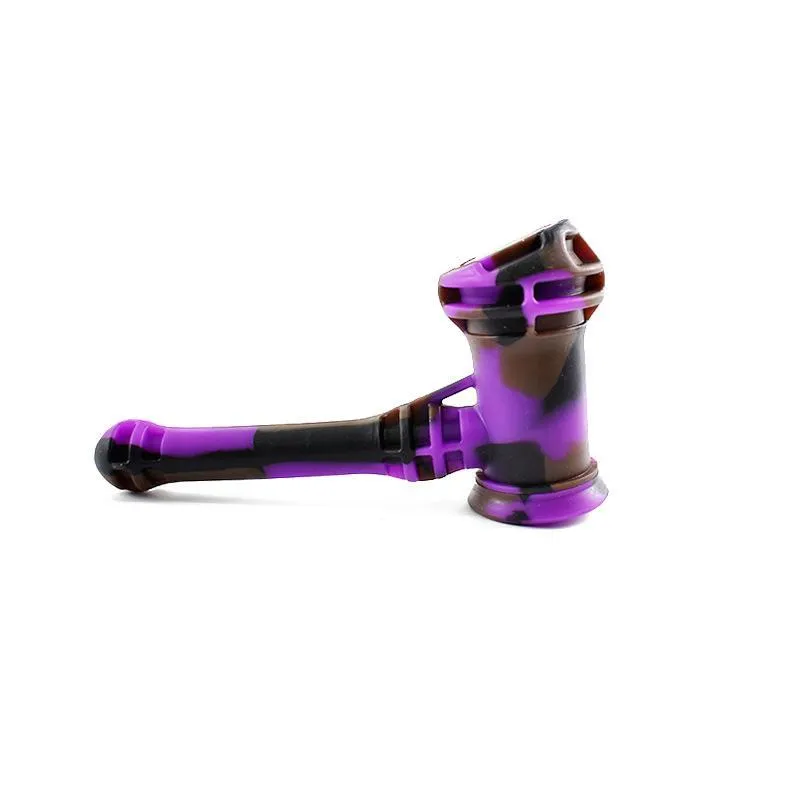 Wholesale silicone water pipe Amazing hammer Style Smoking 7 inches With 6 different colors tobacco hookahs