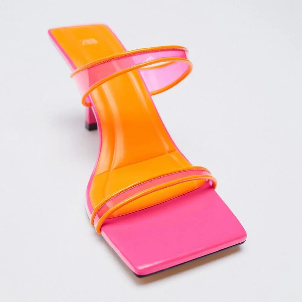 ZAR DTM летние женские SHO розовые красные оранжевые сплайные ремень украшения мода сандалии на высоком каблуке