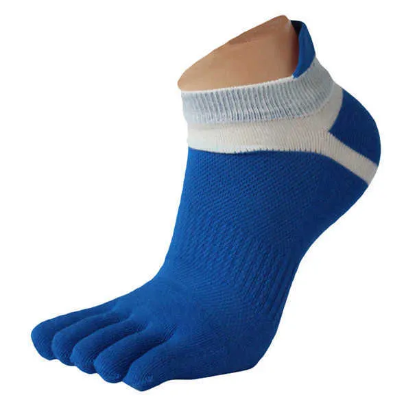 1 Çift Rahat erkek Çorap Örgü Meias Spor Beş Parmak Toe Çorap Rahat Anti-Bakteriyel Deodorant Pamuk Katı Çorap X0710