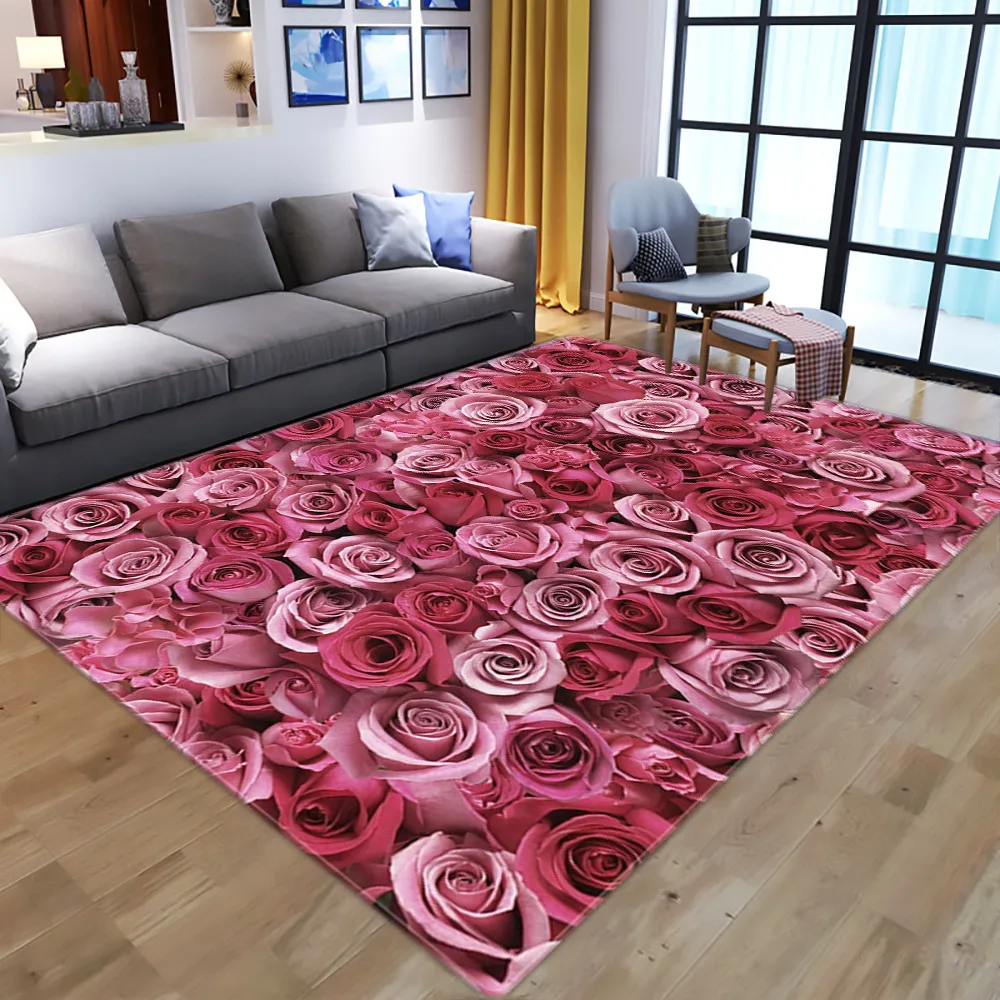 3d kwiaty Drukowanie Dywan Dywan Dziecko Dywaniki Pokój Dywaniki Dywaniki Korytarz Podłogi Mata Home Decor Duży Dywany Do Salonu Sypialnia 210317