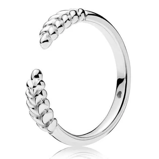 Klasyczne srebrne pierścionki z kwiatem Perła Butterfly Rice Crystal Wedding Prąek dla kobiet biżuteria Q0603281G