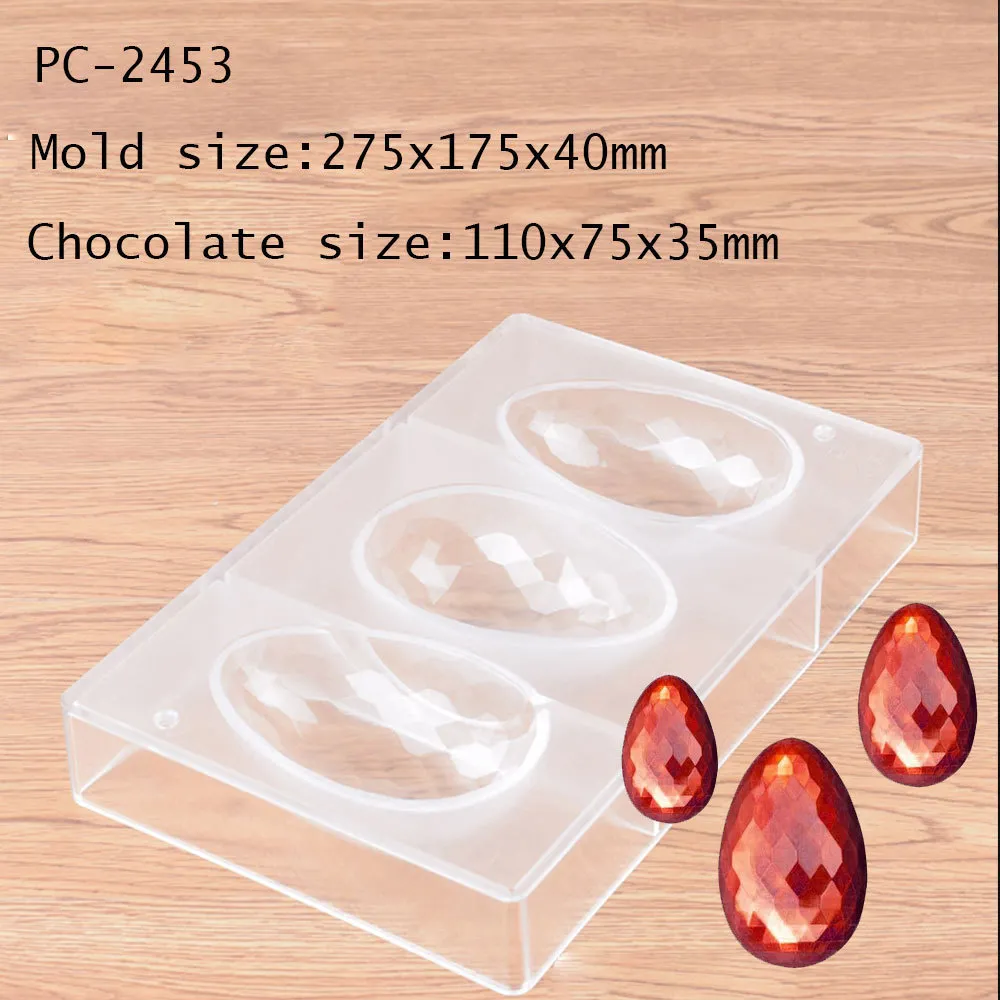 Happy Easter Egg Chocoladevorm Polycarbonaat Mal Plastic Gebarsten Glad Festival Decation Bakken Bakkerij Gereedschappen Y200612239z