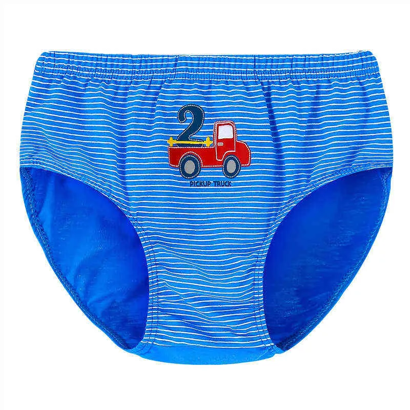 /box Boys Underwear Briefs Cotton Kids Quality Stretchy Cotton Striped Blue Panties Kids Clothes 1 to 12 Years Old OBU203111 211122