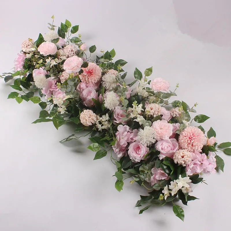 DHL Dekoracyjne kwiaty 50 cm DIY Wedding Flower Mursement Supplies Jedwabny Pionity Rose Artificial Row Decor Żelazny łuk 289f