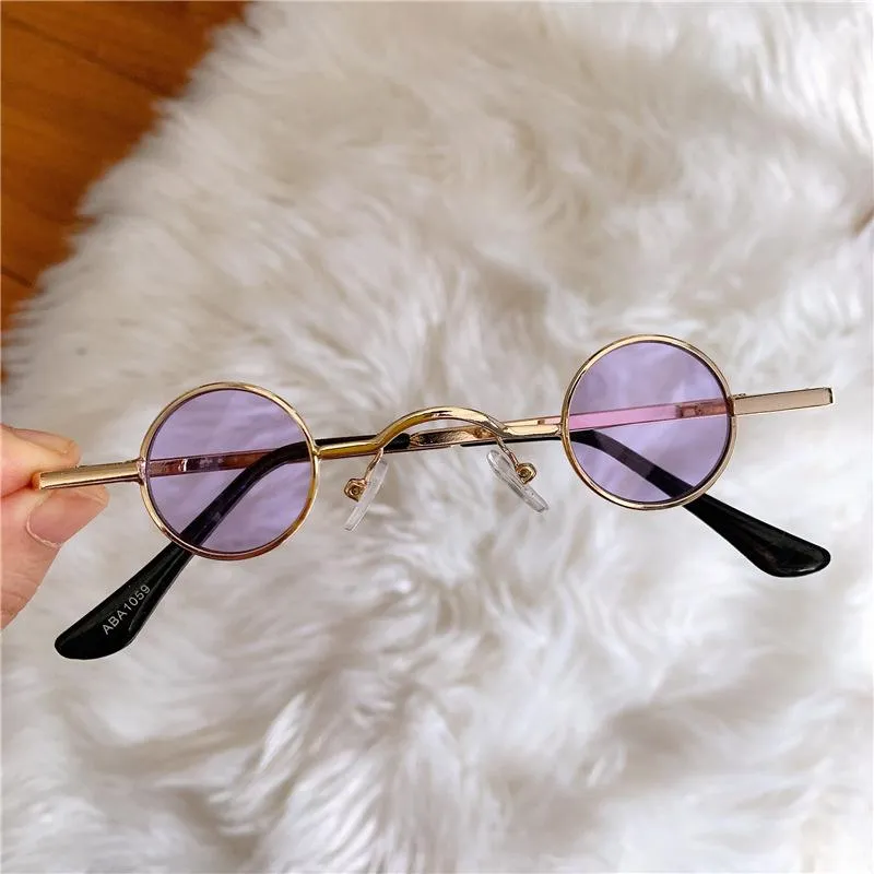 Solglasögon koreansk stil runda för kvinnor märkesdesigner vintage små ram solglasögon mode retro drive glasögon uv400232h